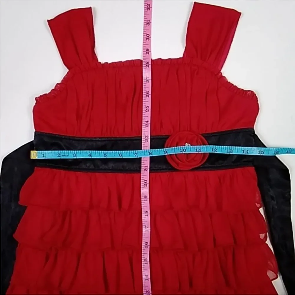 🥰My Michelle Red Ruffled Kids Dress Size 14